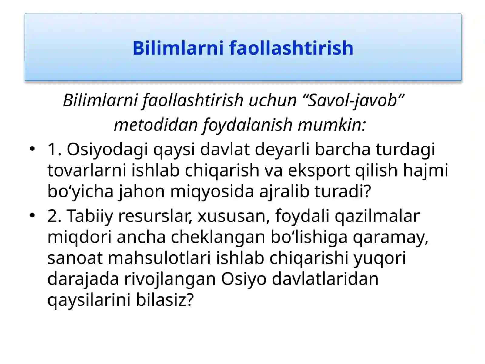 34-§.Osiyomamlakatlariningiqtisodiyrivojlanganligi 2