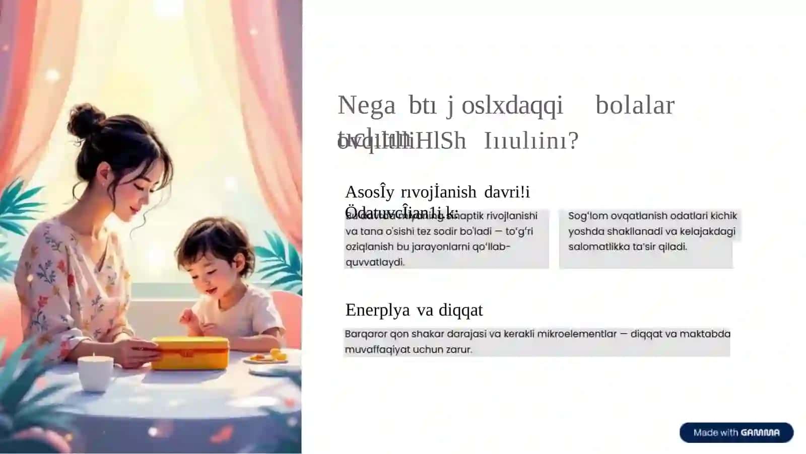 3 yoshdan 7 yoshgacha bo'lgan bolalar uchun ovqatlanish 2