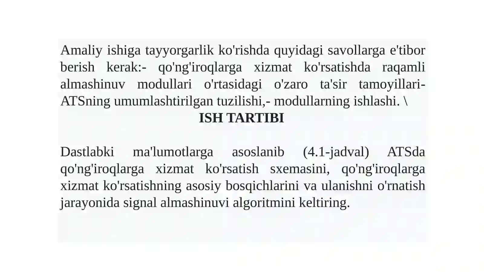 Kommutatsiya tugunining umumiy tuzilishi va vazifalarini o'rganish 2