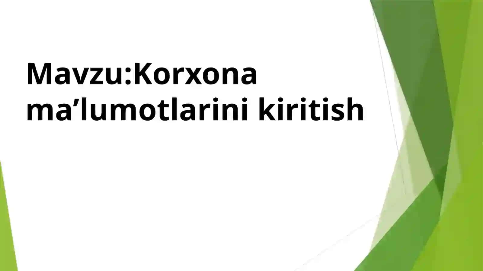 Korxona ma’lumotlarini kiritish 1c  uzasbo 2