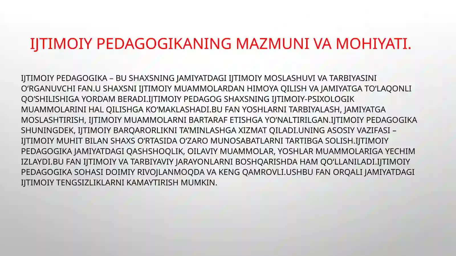 Ijtimoiy pedagogik faoliyat turlari va ularning ahamiyati 2