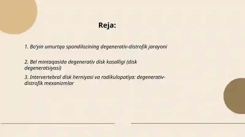 Umurtqa yallig‘lanish degenerativ-distrofik kasalliklari 2