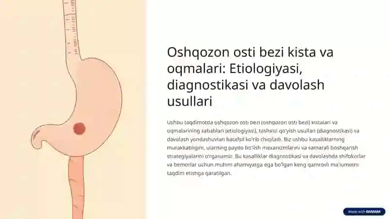 Oshqozon osti bezi kista va oqmalari 2