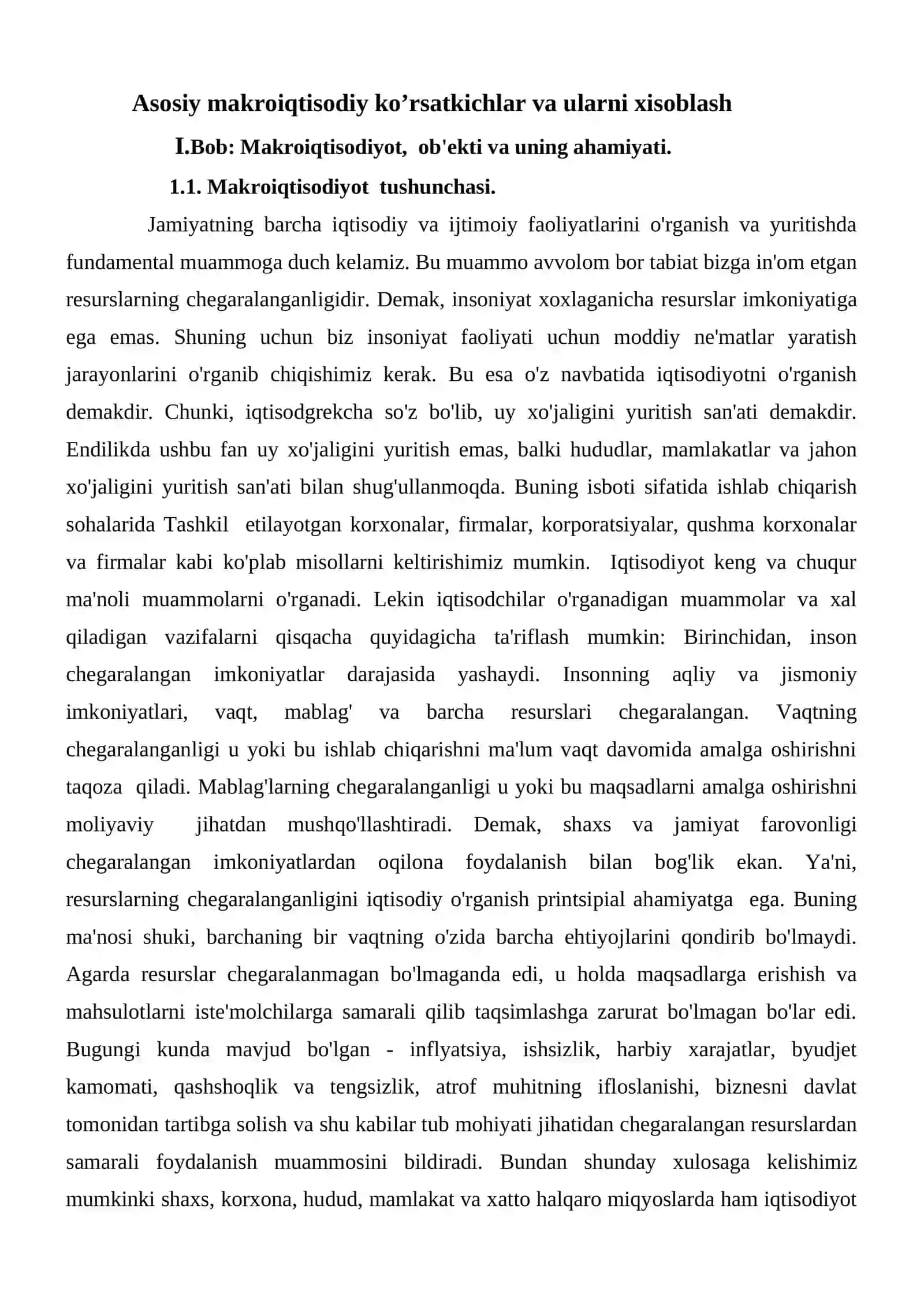 Asosiy makroiqtisodiy ko'rsatkichlar va ularni hisoblash 2