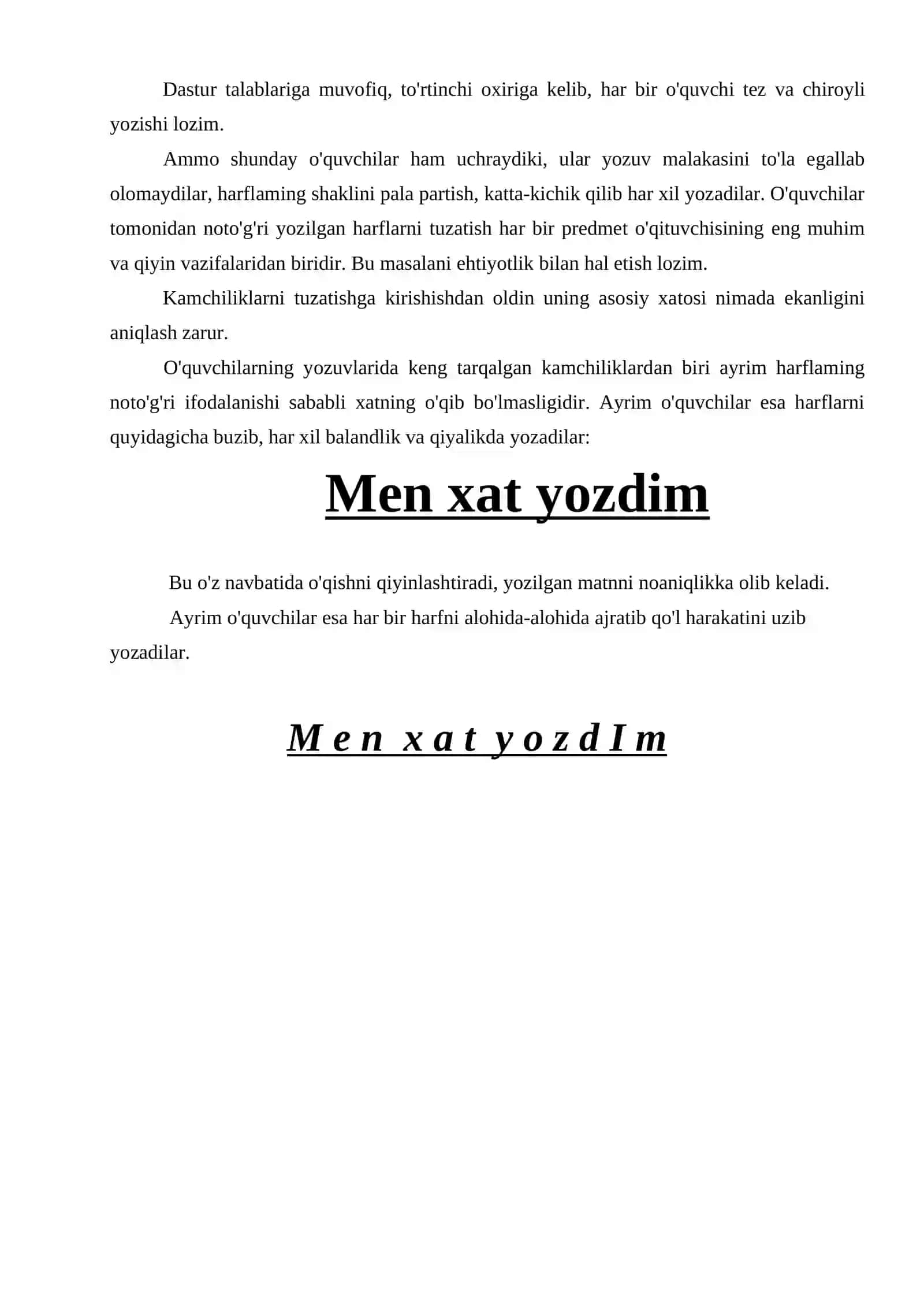 O'quvchilarning yozuvlarida uchraydigan tipik xatolarni tuzatish 2