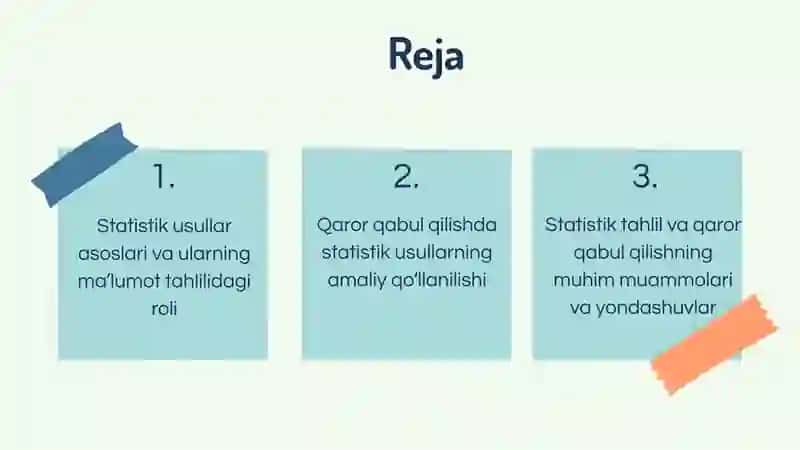 Statistik Usullar Asoslari 2