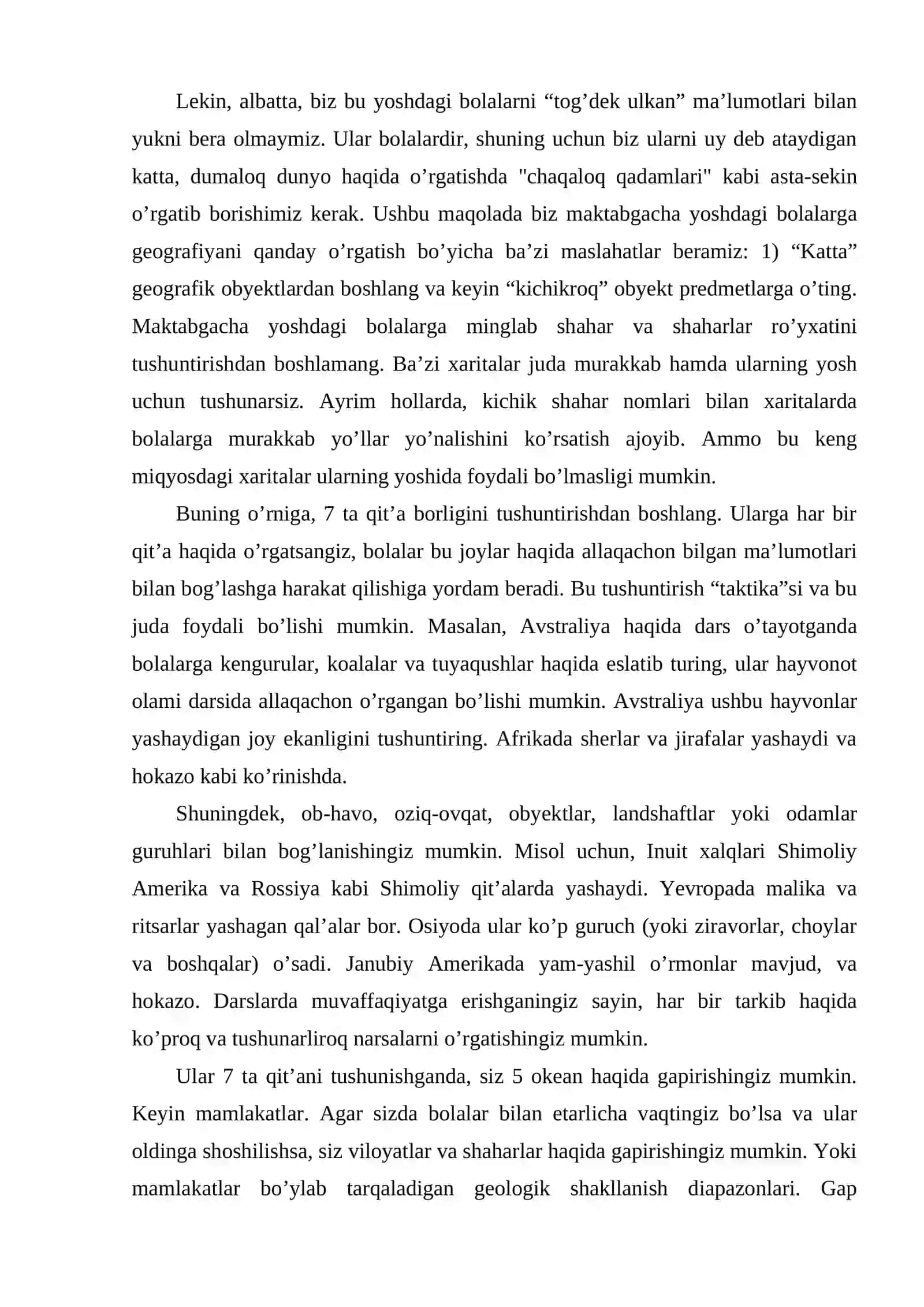 Maktabgacha yoshdagi bolalarda geografiya va astronomiyaga oid tasavvur va tushunchalarni shakllantirish 2