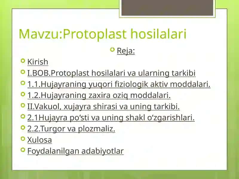 Protoplast hosilalari 2