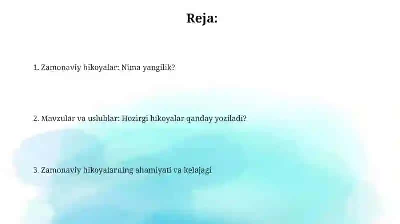 modern hikoyalar haqida 2