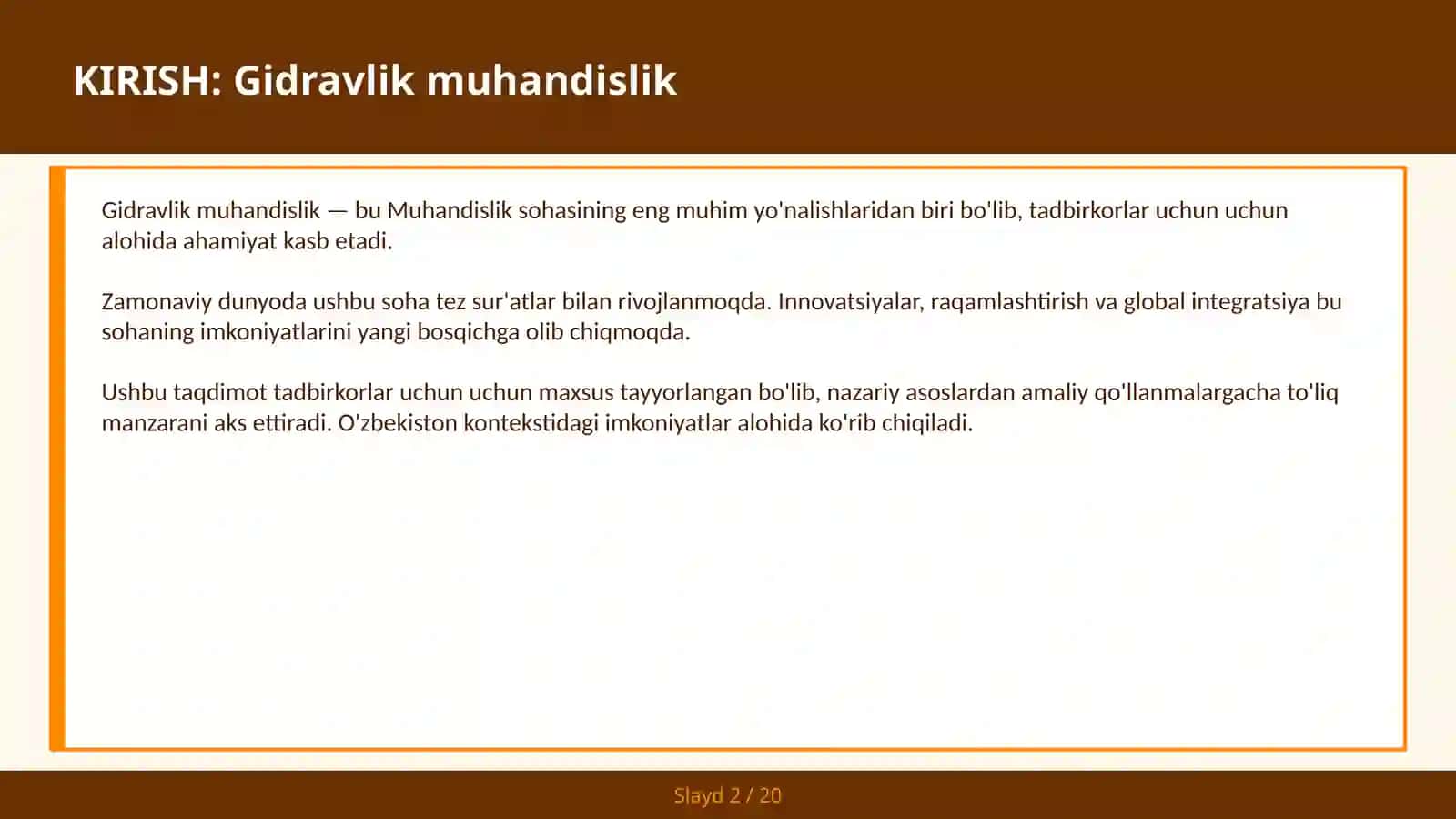 Gidravlik muhandislik 2