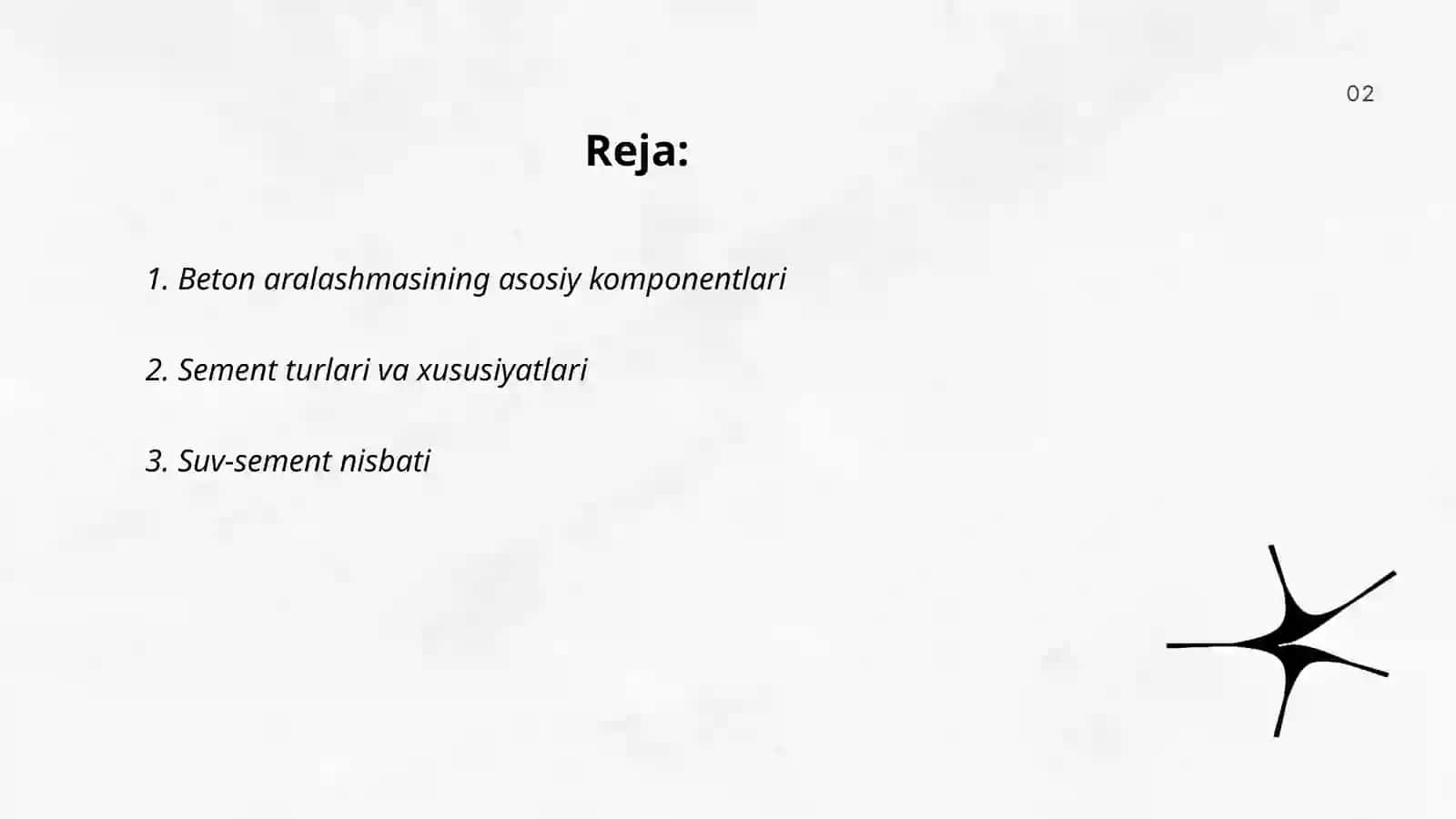 Betonning ishlab chiqarishdagi tarkibini aniqlash 2