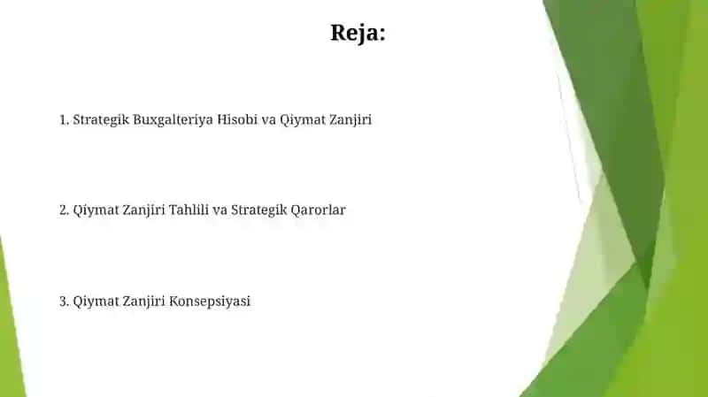 Strategik buxgalteriya hisobi va qiymat zanjiri 2