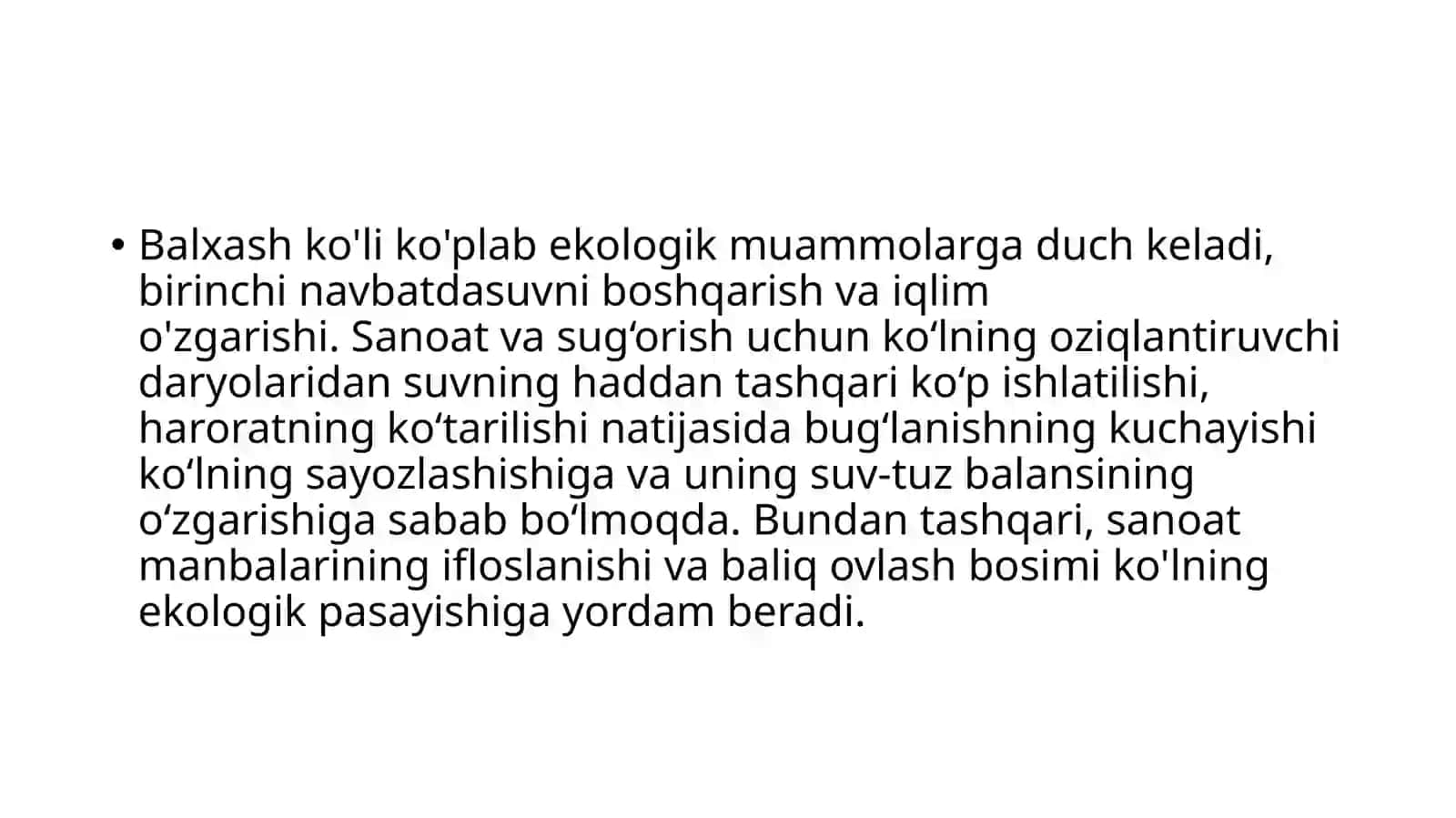 Balxash koʻli muammosi 2