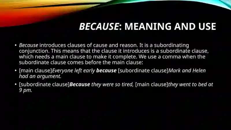 Because and because of 2