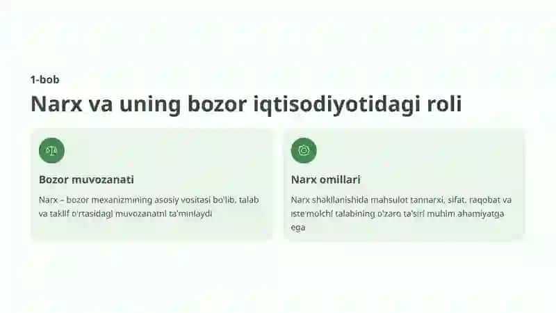 Raqamli bozorlarda narx shakllanishi 2