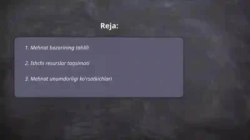 Mehnat resurslari bilan ta'minlangan va mehnat unumdorligi tahlili 2