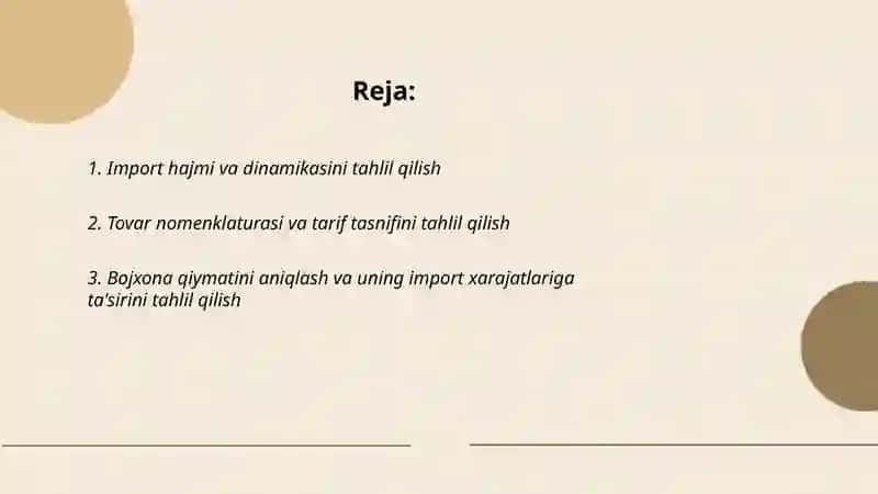 Import operatsiyalar tahlili 2