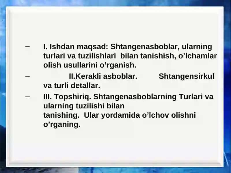 Nonius tipidagi burchak o’lchagich 2