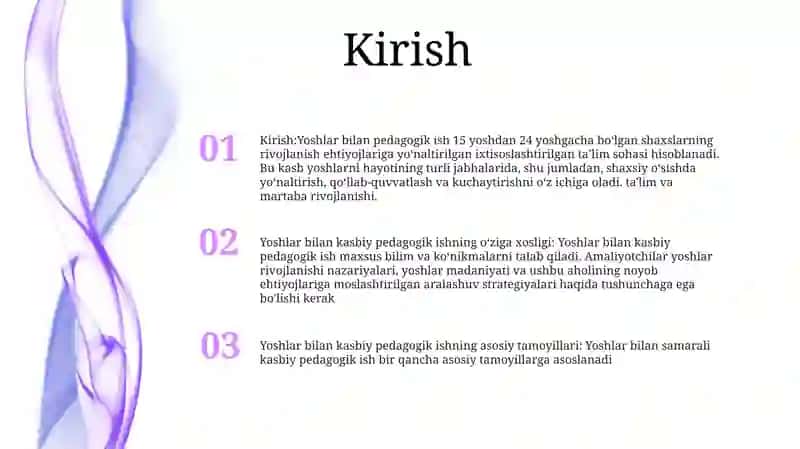 Yoshlar Bilan Ishlash BoʻYicha Kasbiy Pedagogik Faoliyat Va Uning OʻZiga Xosliklari 2