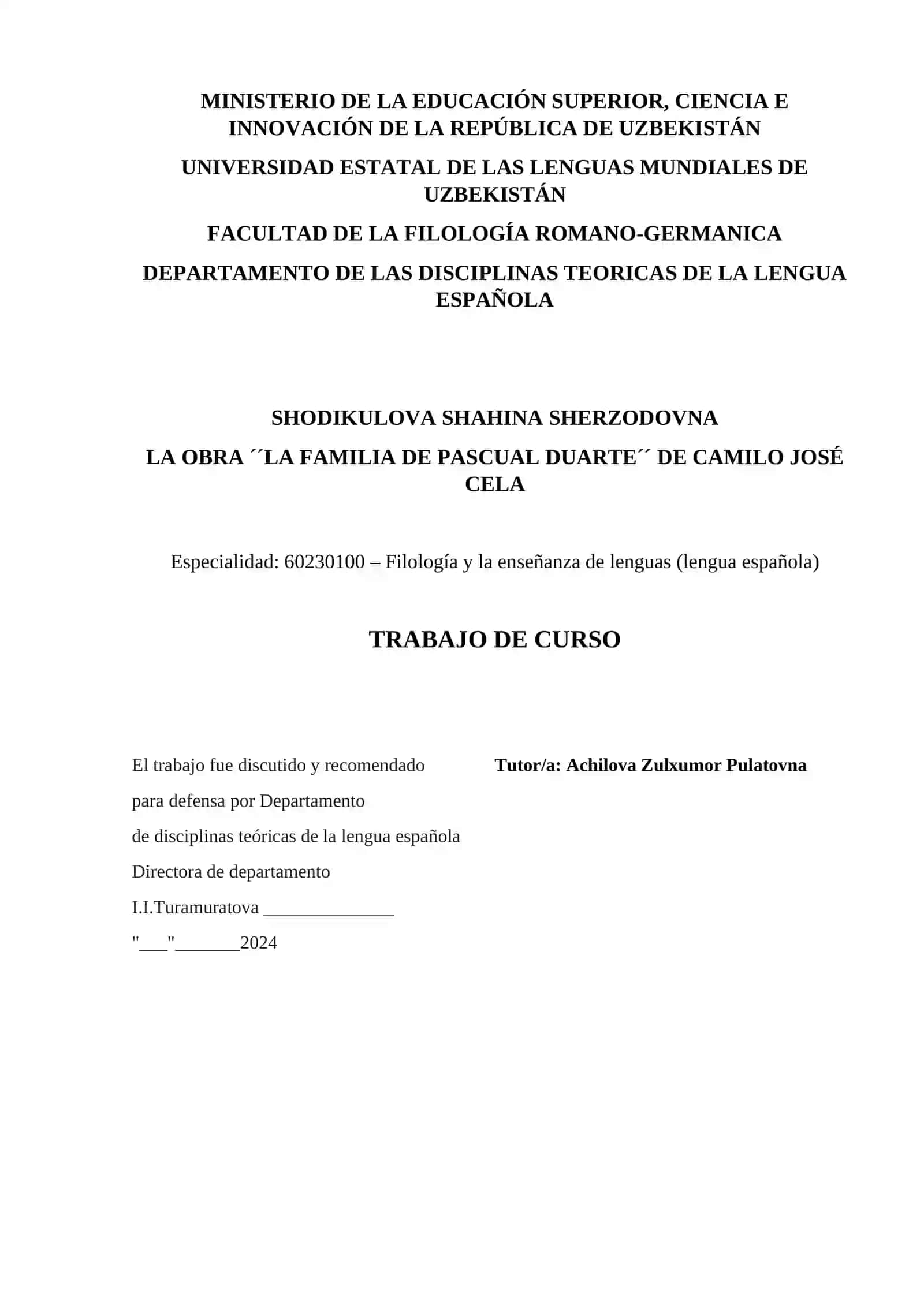 La familia de Pascual Duarte de Camilo José Cela 2