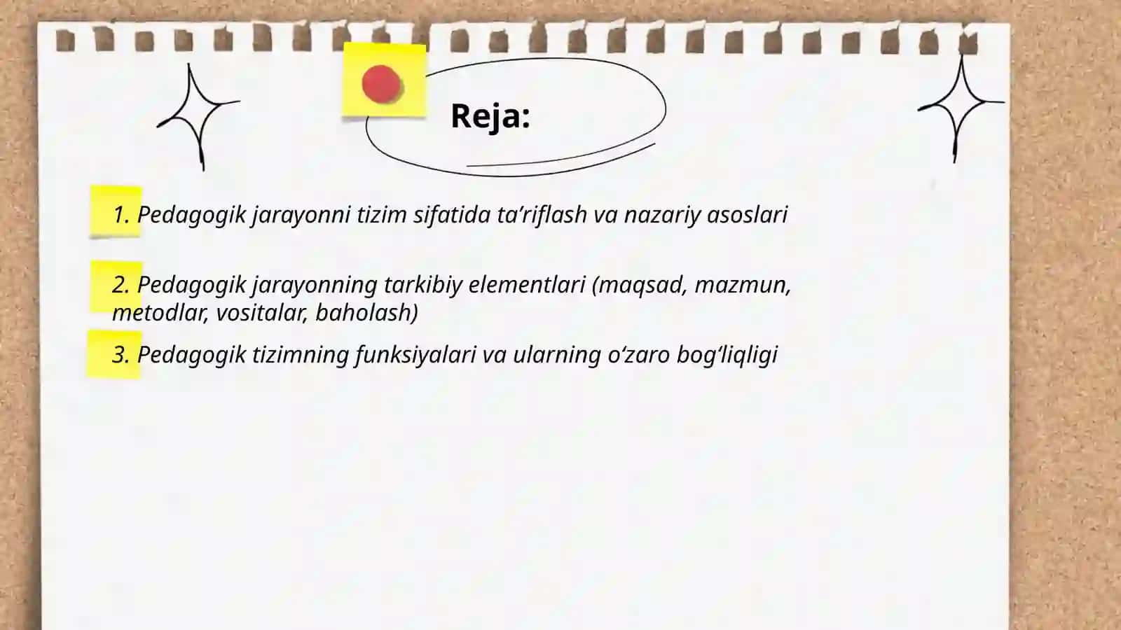 Pedagogik jarayon tizim sifatida,pedagogik texnalogiyaning asosiy belgilari va tasnifi 2