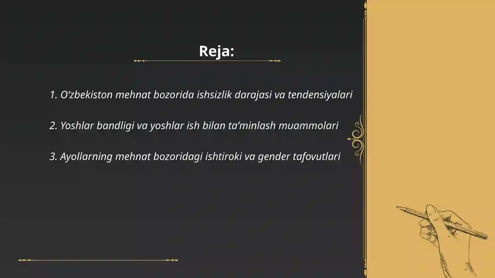 Õzbekiston Respublikasi mehnat bozor tendensialari va undagi asosiy muomolar 2