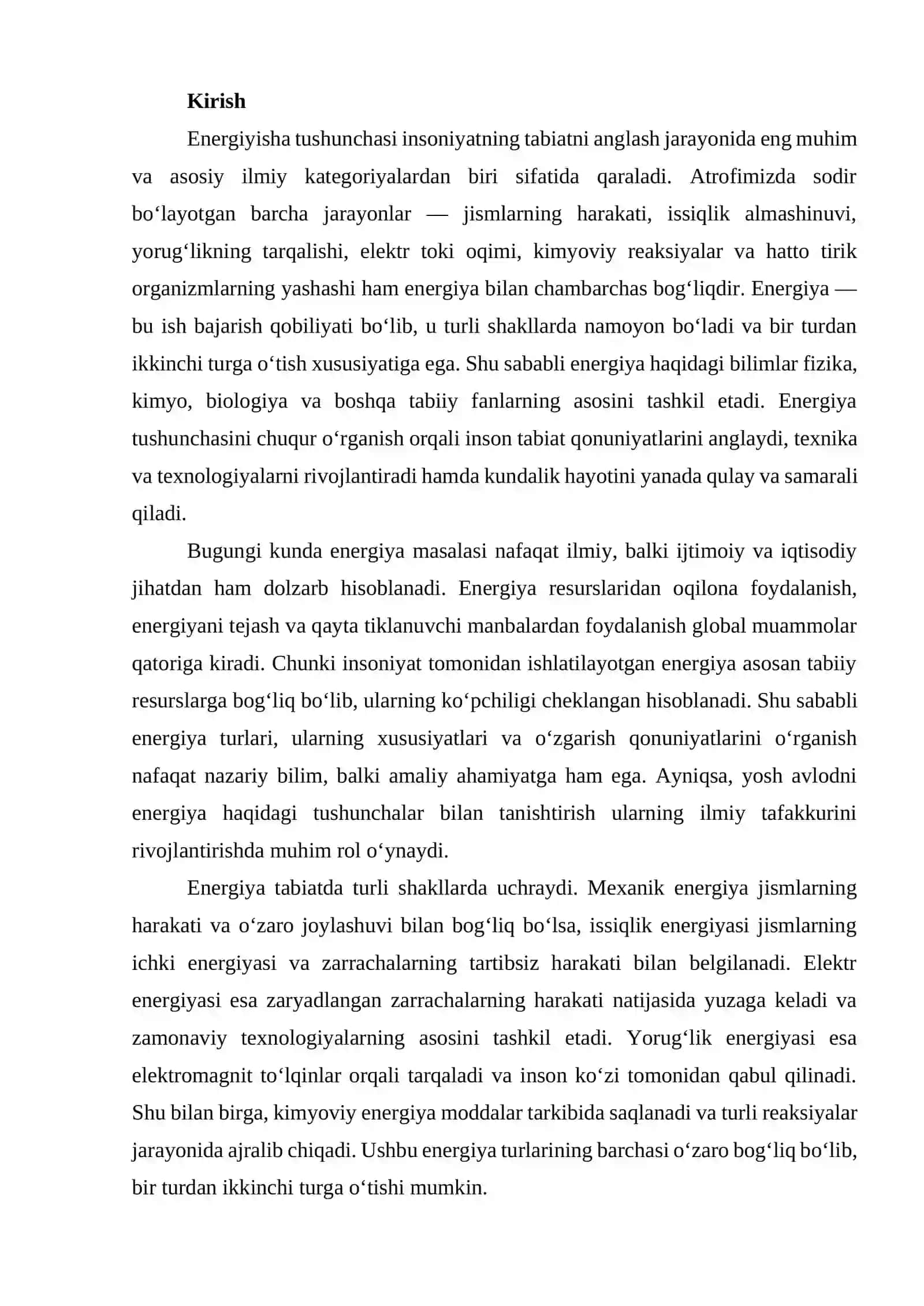 ENERGIYA VA UNING TURLARI 2
