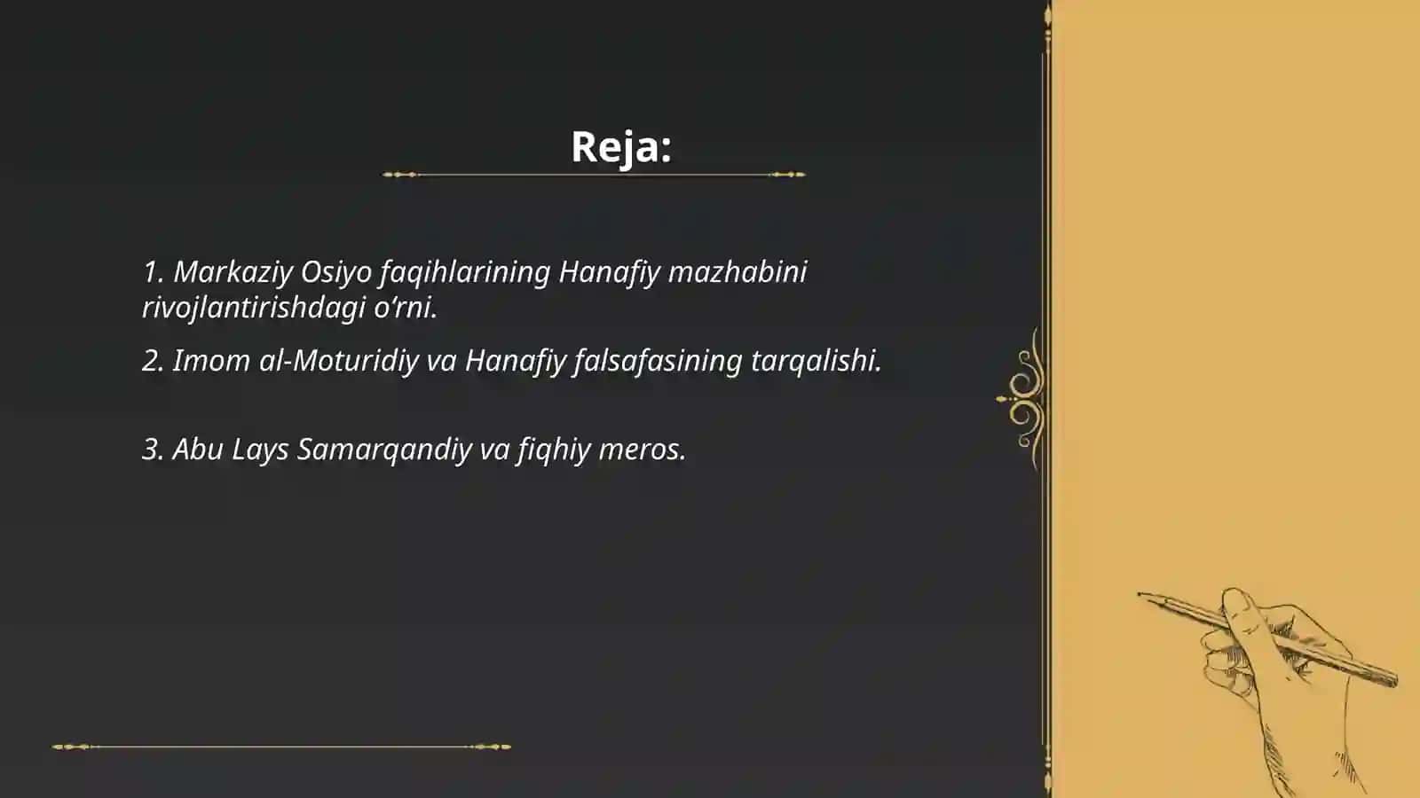 Hanafiy mazhabi rivojida Markaziy Osiyo faqihlarining roli va xissasi 2