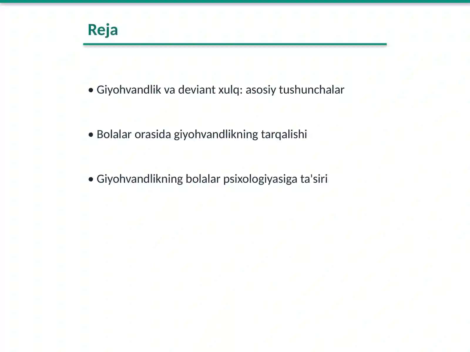 Giyohvandlik va deviant xulq tushunchalari 2