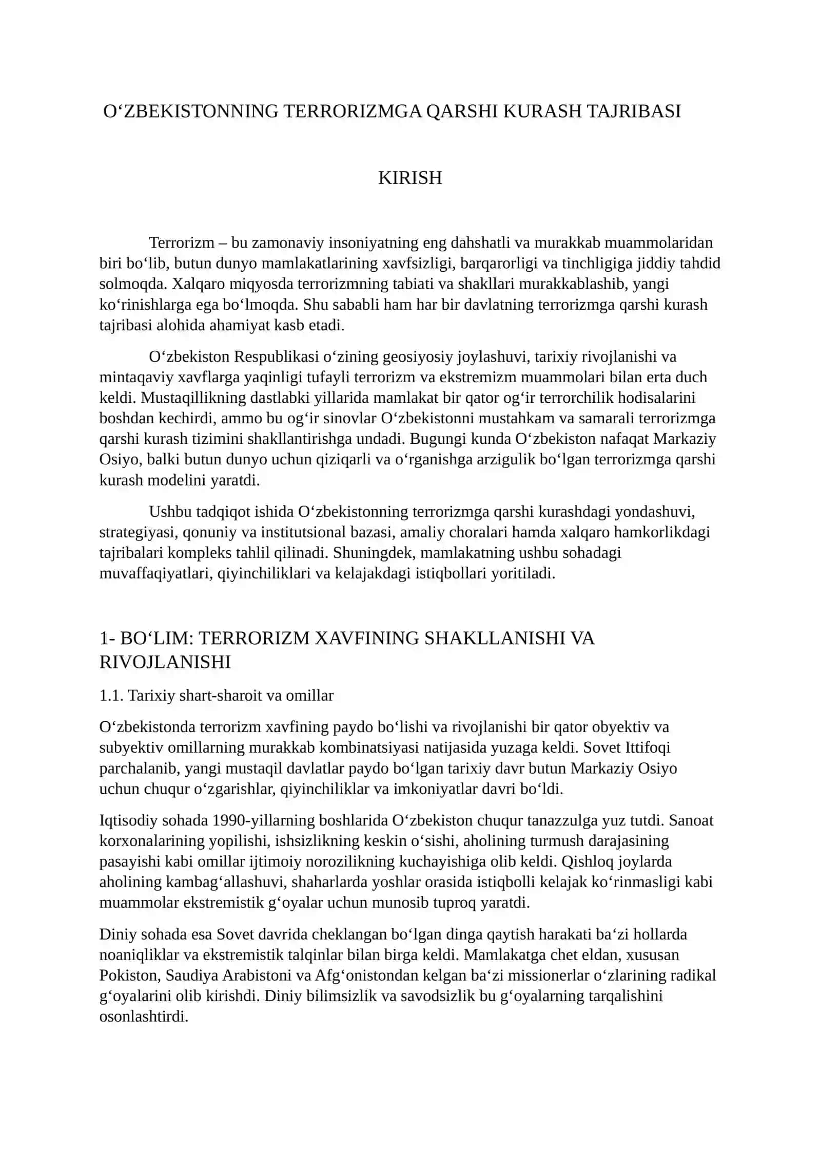 O‘ZBEKISTONNING TERRORIZMGA QARSHI KURASH TAJRIBASI 2