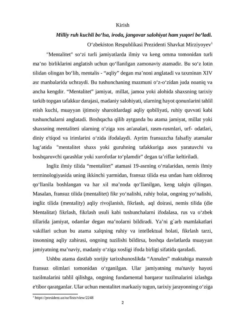 O‘zbek rivojlanish modelida milliy mentalitetning o‘rni 2
