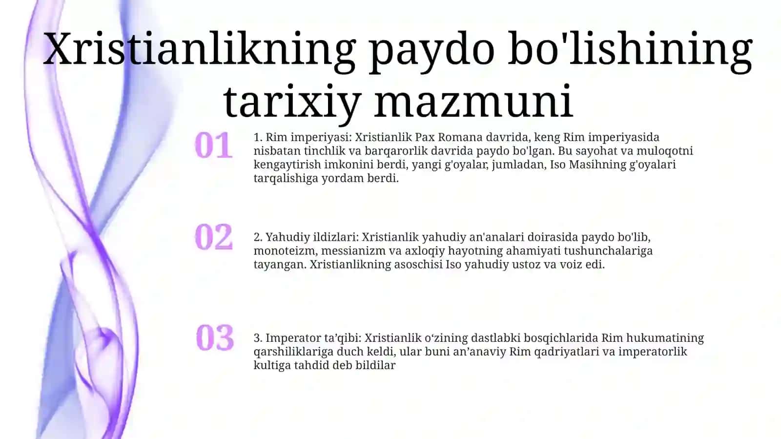 Xristianlik Paydo BoʻLishi AqidalariAsosiyYoʻNalishlari 2