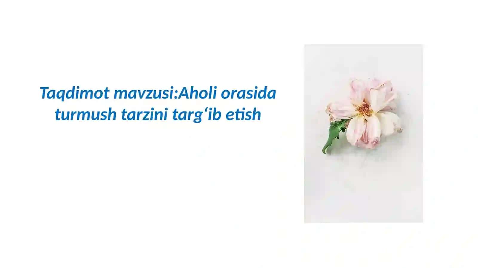 Aholi orasida turmush tarzini targʻib etish 2
