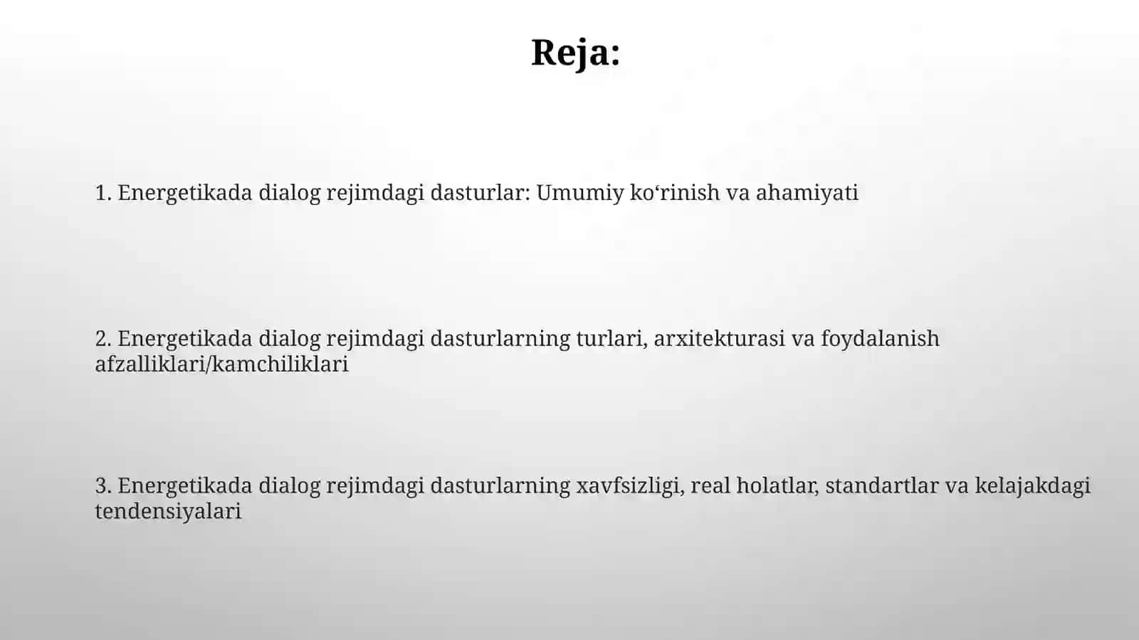 Energetikada dialog rejimdagi dasturlar 2