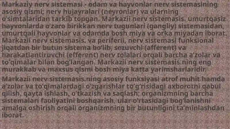 Afferent nerv tizimiga ta'sir etuvchi vositalar 2