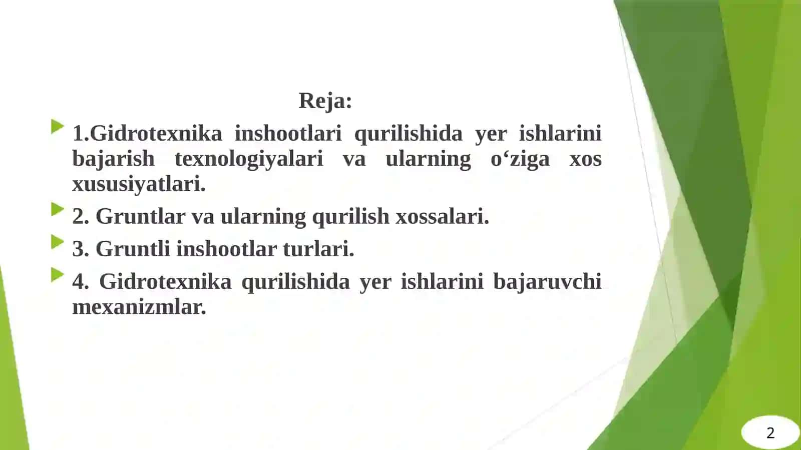 Gidrotexnika qurilishi dayerishlari 2