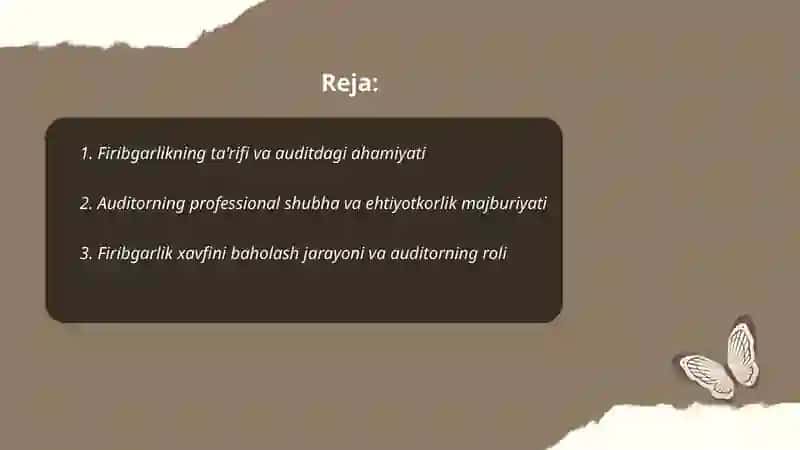 Firibgarlikning ta'rifi va auditdagi ahamiyati 2