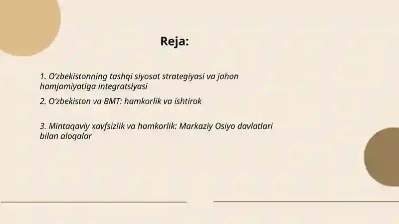 Oʻzbekiston va jahon hamjamiyati 2