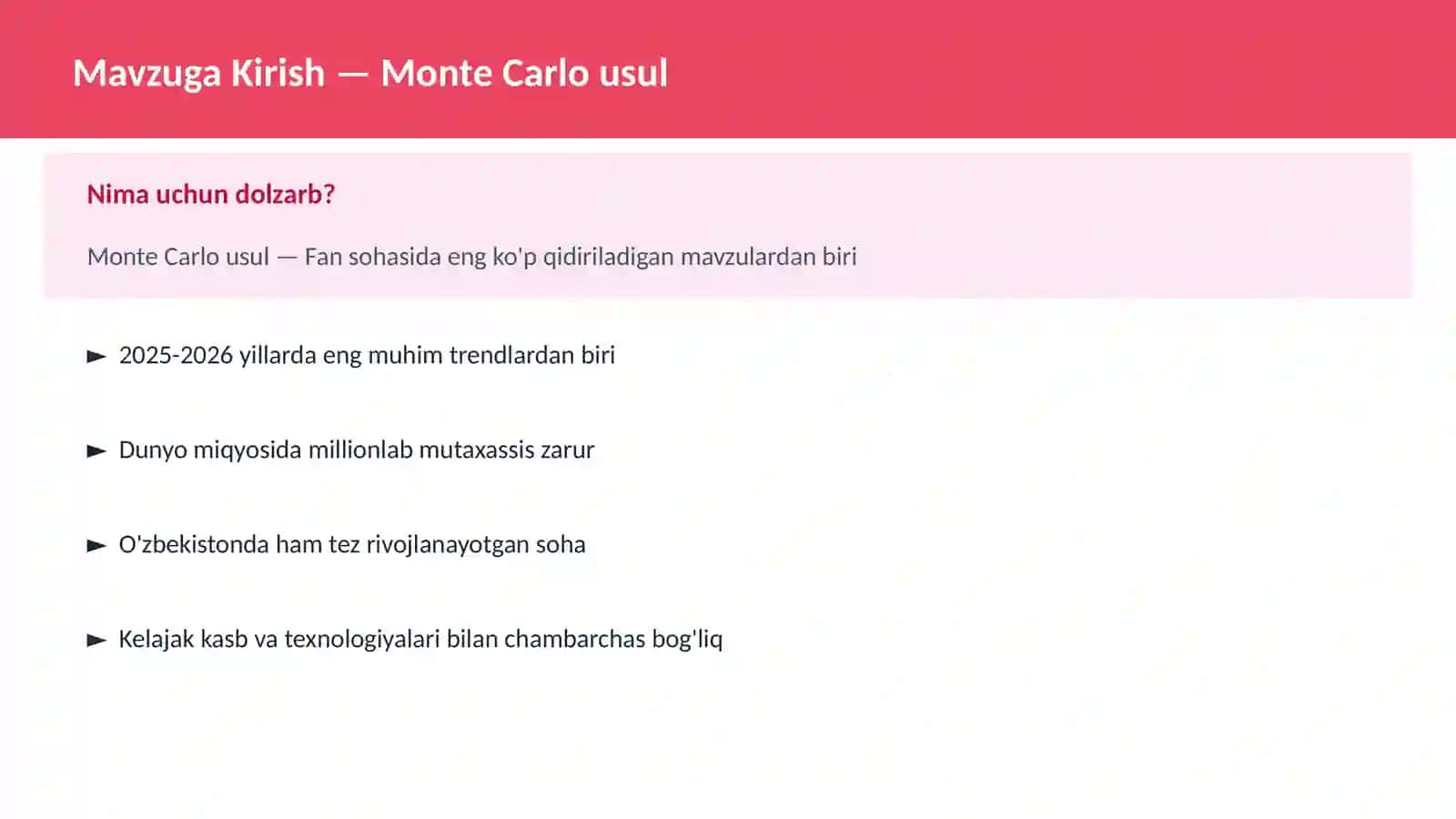 Monte Carlo usul 2