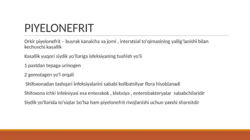 HOMILADORLARDA PIYELONEFRIT 2