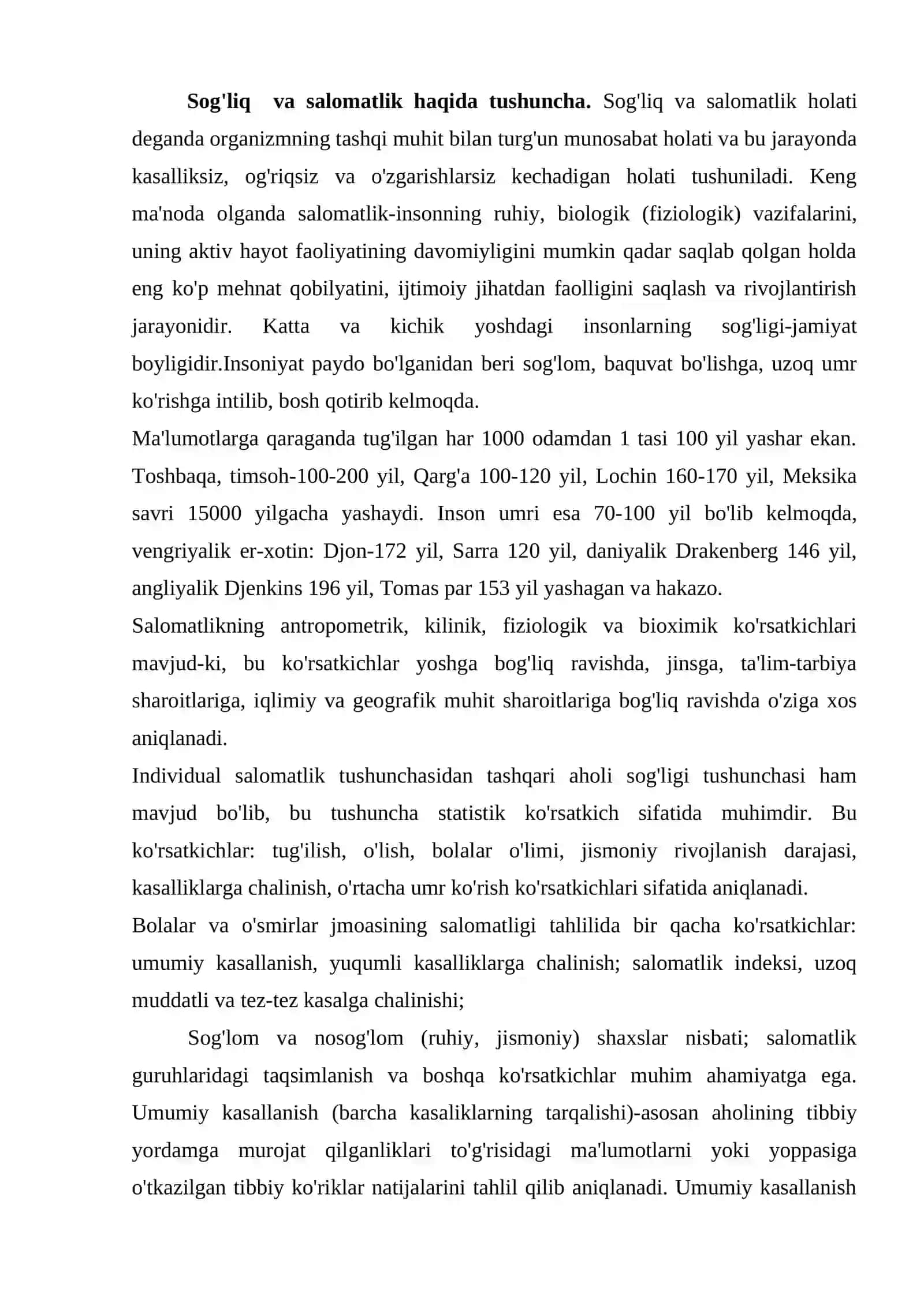 Bolalar salomatligi xolati va uni himoyalash 2