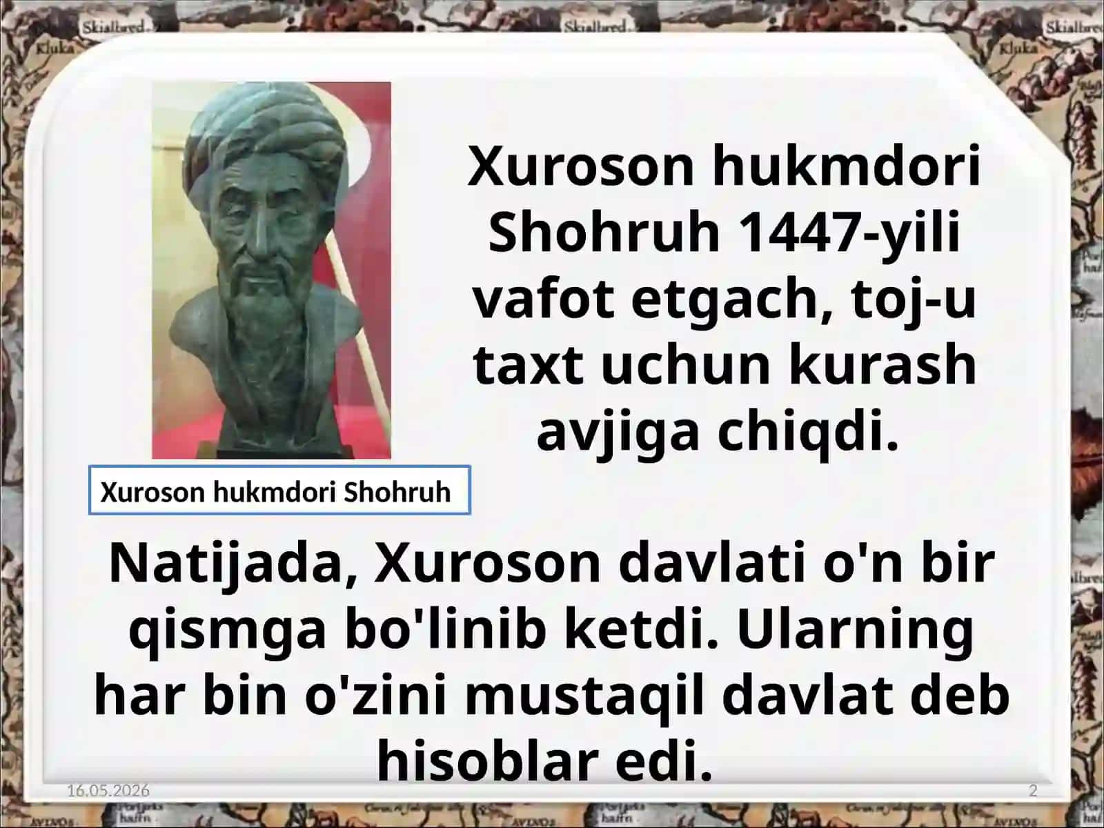 XVasroxiri-XVIasrboshlarida Movarounnahr siyosiy vaziyat 2