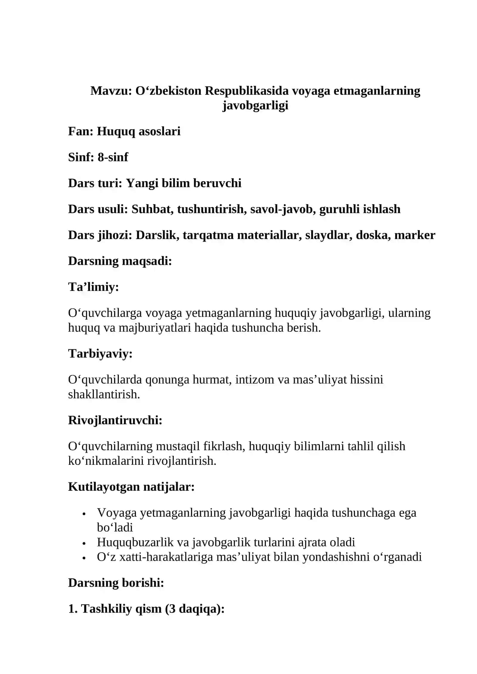 OCHIQ DARS ISHLANMASI 2