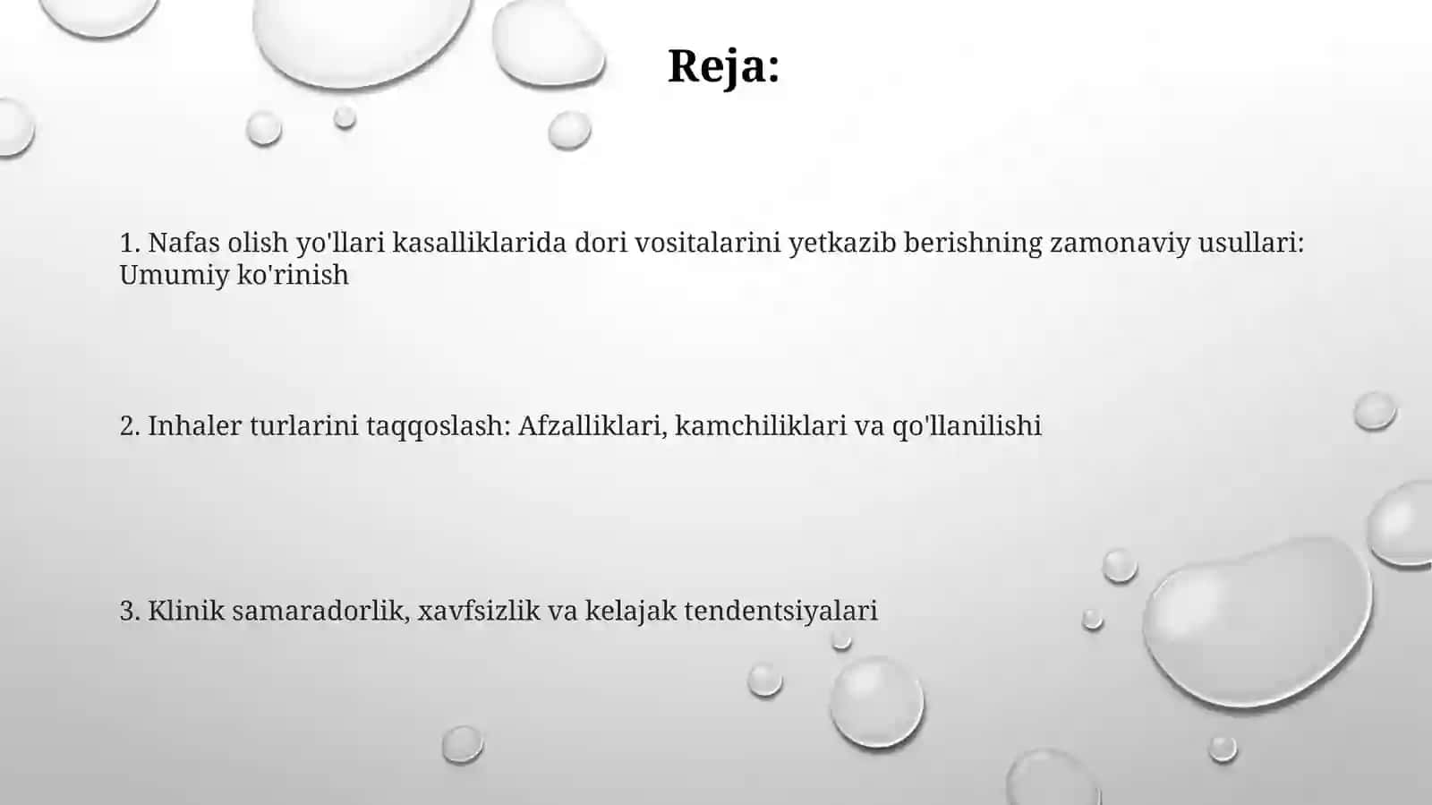 Nafas olish yo’llari kasalliklari uchun dori vositalarining zamonaviy ingalatsiyon usullari 2