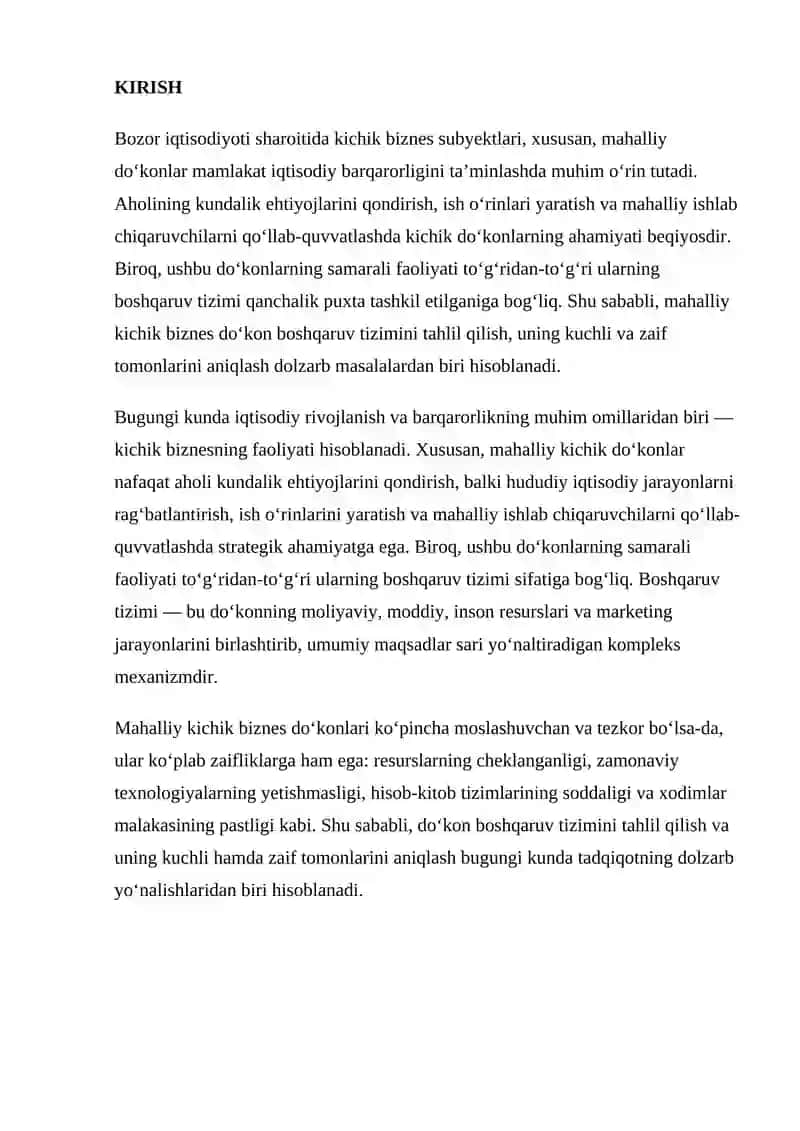 Mahalliy Kichik Biznes Do‘kon Boshqaruv Tizimini Tahlil Qilish 2
