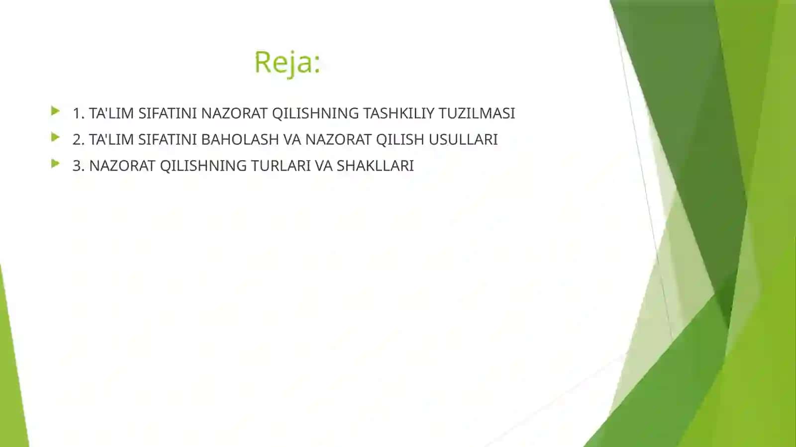 Ta'lim sifatinin nazorat qilish va uning turlari 2