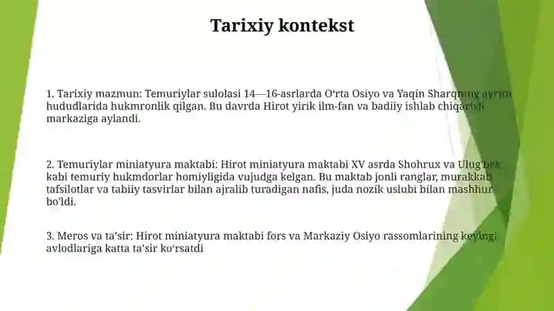Temuriylar Davrida Hirot Miniatyura Maktabi 2
