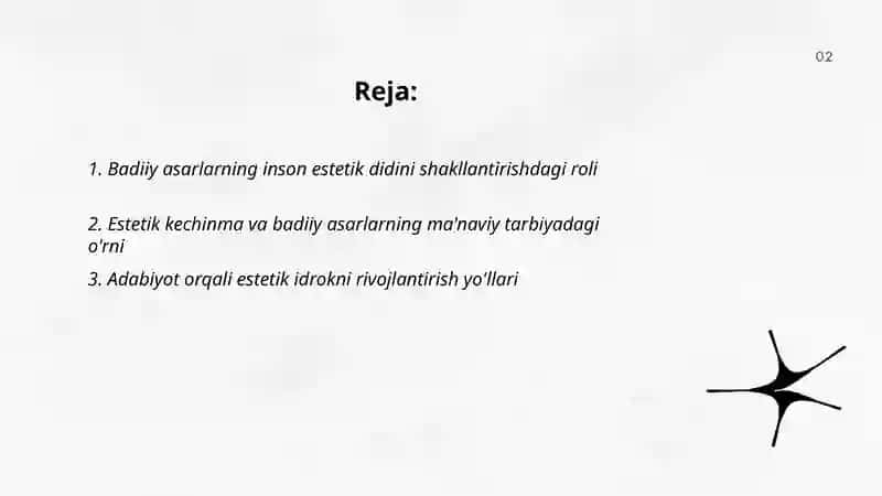 Badiiy asarlarning estetik roli 2