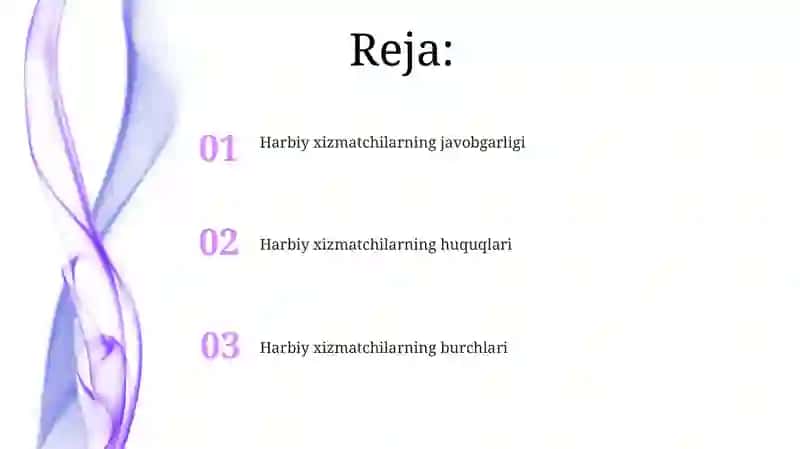 Harbiy xizmatchilarning huquqlari va majburiyatlari 2