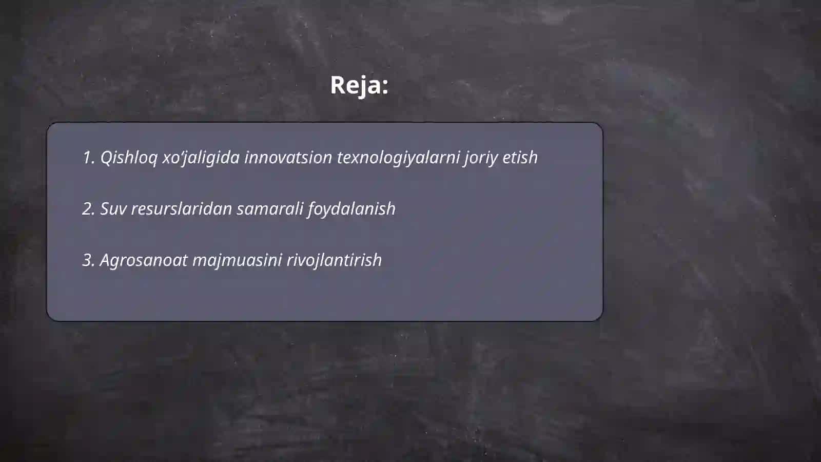 O‘zbekiston Respublikasi qishloq xo‘jaligini rivojlantirishning 2020-2030 yillarga mo‘ljallangan strategiyasi 2